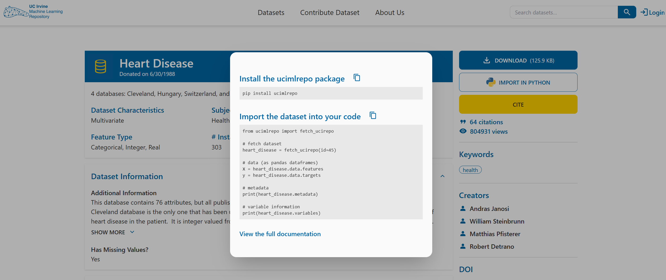 Import overview